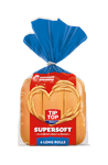 Bread Roll Plain 6" 6pk Frozen TIP TOP