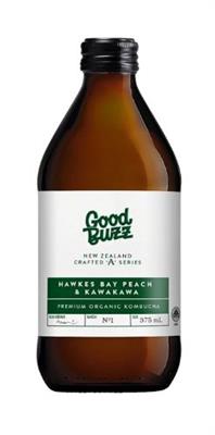 Drink Kombucha HB Peach & Kawakawa 375ml x 12 GOOD BUZZ