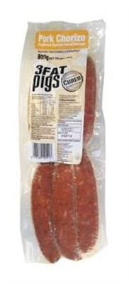 Sausage Chorizo Spanish 800g Frozen 3 FAT PIGS